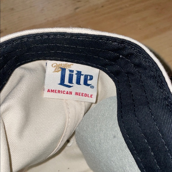 American Needle It’s Miller Time Cream and Navy Hat NWT - Picture 2 of 6